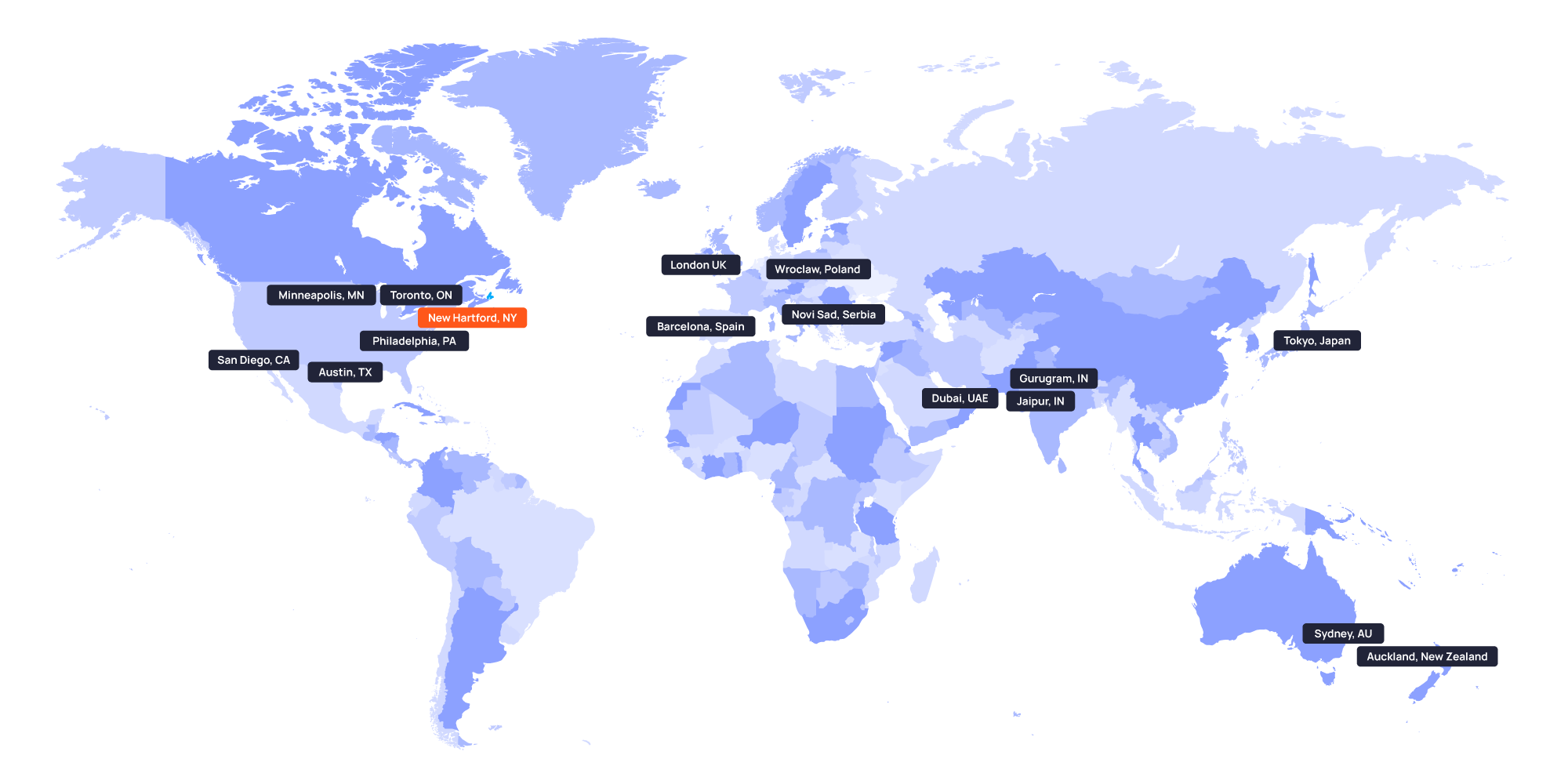 Map of PAR offices around the world
